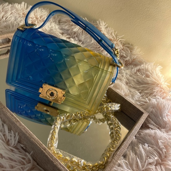 Women’s Jelly summer bags w/ chain medium size . - Picture 5 of 6